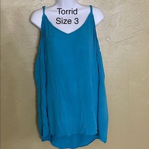 Teal Crinkle Gauze Cami